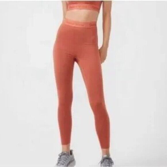 NWOT Outdoor Voices High Waisted Smooth 7/8 Leggings Orange Russet Logo Medium - Picture 2 of 10